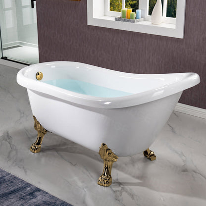 WOODBRIDGE 59" Heavy Duty Acrylic Slipper Clawfoot Bath Tub