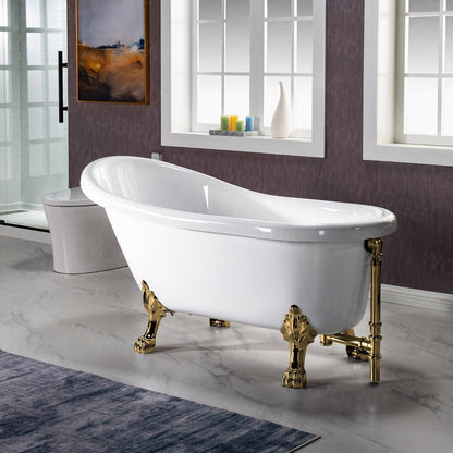 WOODBRIDGE 59" Heavy Duty Acrylic Slipper Clawfoot Bath Tub
