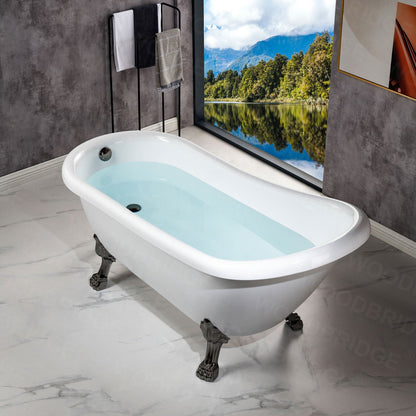 WOODBRIDGE 67" Heavy Duty Acrylic Slipper Clawfoot Bath Tub
