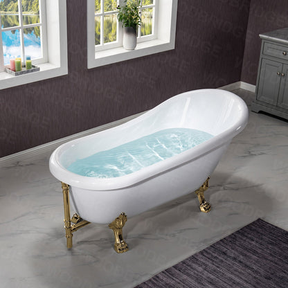 WOODBRIDGE 67" Heavy Duty Acrylic Slipper Clawfoot Bath Tub