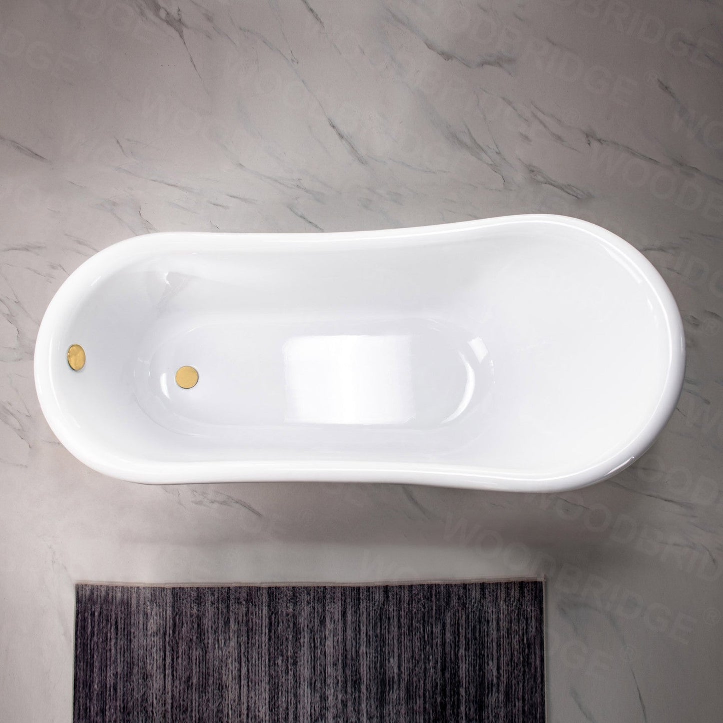 WOODBRIDGE 67" Heavy Duty Acrylic Slipper Clawfoot Bath Tub