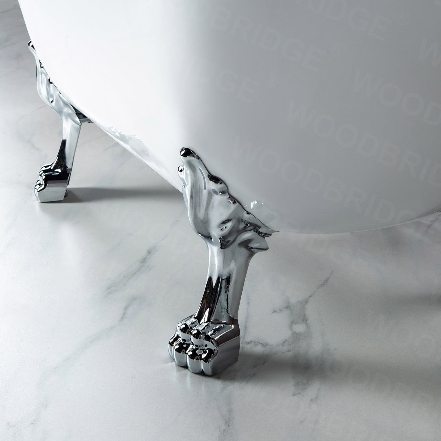WOODBRIDGE 59" Heavy Duty Acrylic Double Slipper Clawfoot Bath Tub