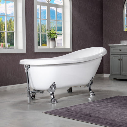 WOODBRIDGE 67" Heavy Duty Acrylic Slipper Clawfoot Bath Tub