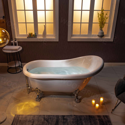 WOODBRIDGE 59" Heavy Duty Acrylic Slipper Clawfoot Bath Tub