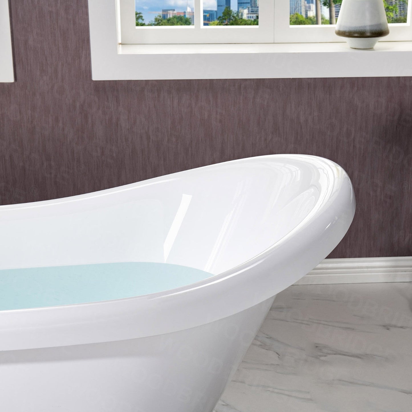 WOODBRIDGE 59" Heavy Duty Acrylic Slipper Clawfoot Bath Tub