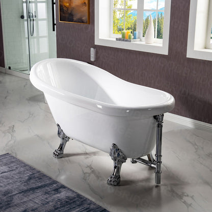WOODBRIDGE 54" Heavy Duty Acrylic Slipper Clawfoot Bath Tub