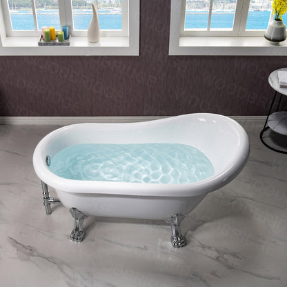 WOODBRIDGE 54" Heavy Duty Acrylic Slipper Clawfoot Bath Tub