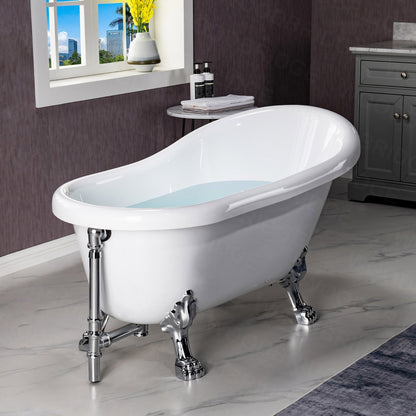 WOODBRIDGE 54" Heavy Duty Acrylic Slipper Clawfoot Bath Tub