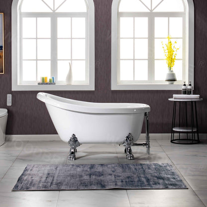WOODBRIDGE 54" Heavy Duty Acrylic Slipper Clawfoot Bath Tub