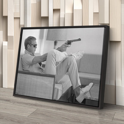 Steve McQueen's Revolver Canvas Art - Classic Movie Wall Decor Print