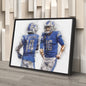 Jared Goff & Amon-Ra St. Brown Canvas Art – Detroit Lions Wall Decor