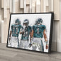 Jalen Hurts, A.J. Brown & Saquon Barkley Canvas Art – Philadelphia Eagles Wall Decor