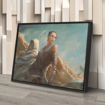 Luke & Rey Skywalker Artwork - Star Wars Canvas Wall Art Decor
