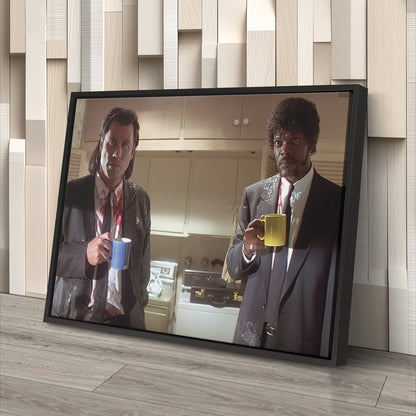 Pulp Fiction Coffee Scene Canvas – Tarantino Movie Wall Art