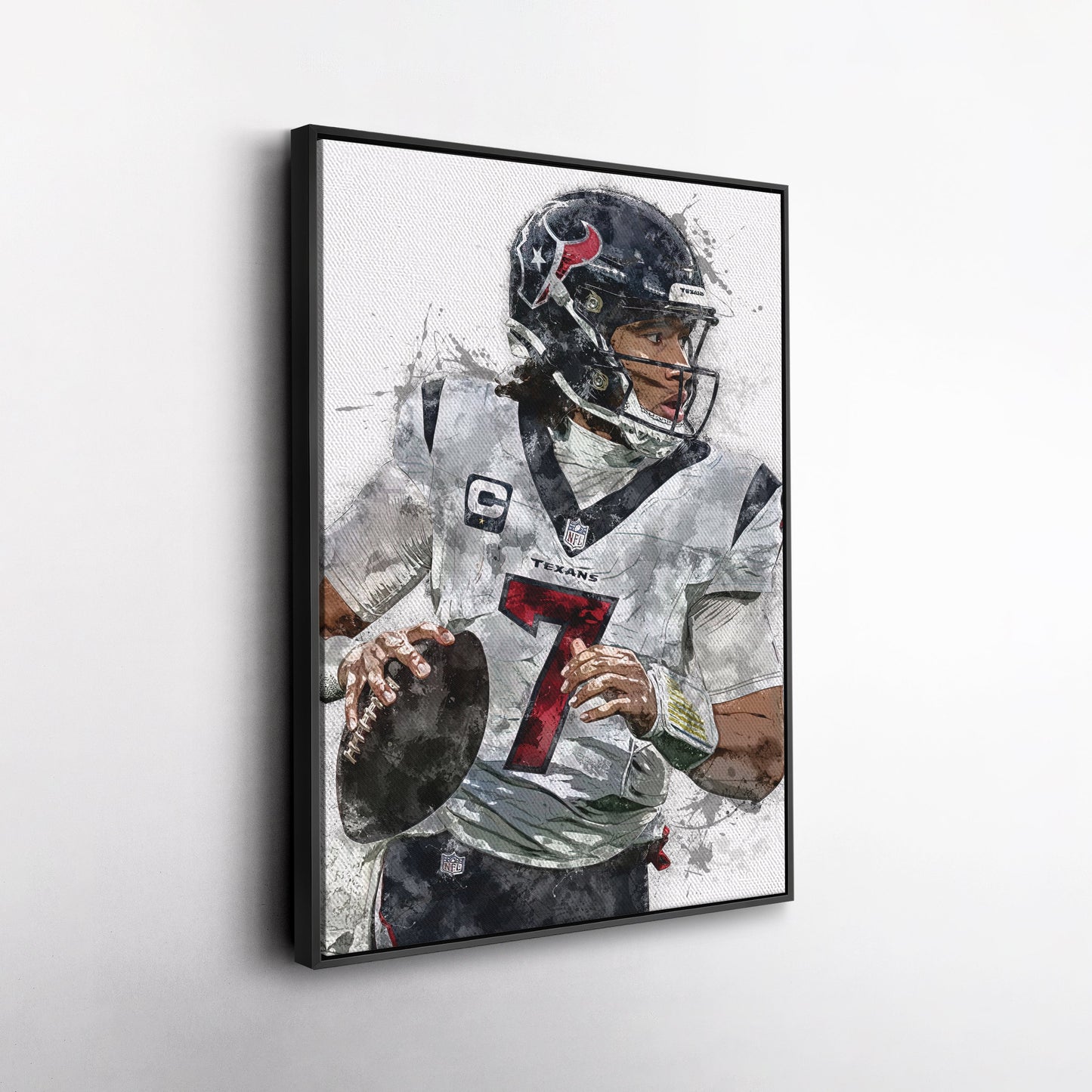 C.J. Stroud Canvas Art – Houston Texans Wall Decor