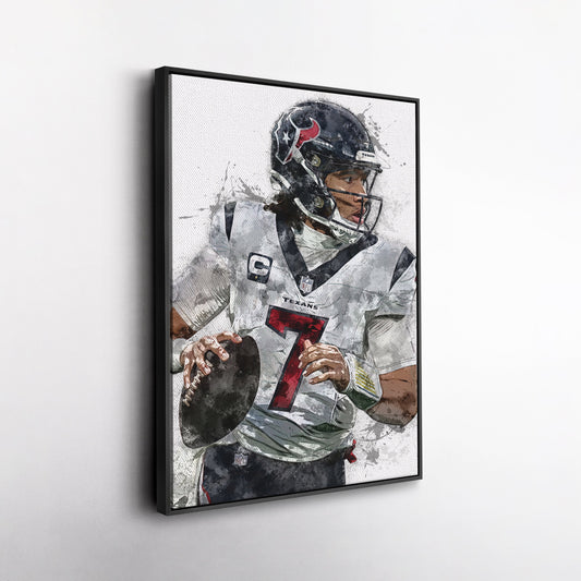 C.J. Stroud Canvas Art – Houston Texans Wall Decor