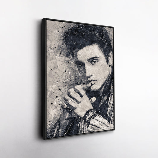 Elvis Presley Canvas – Geometric Music Wall Art Gift for Rock & Roll Fans