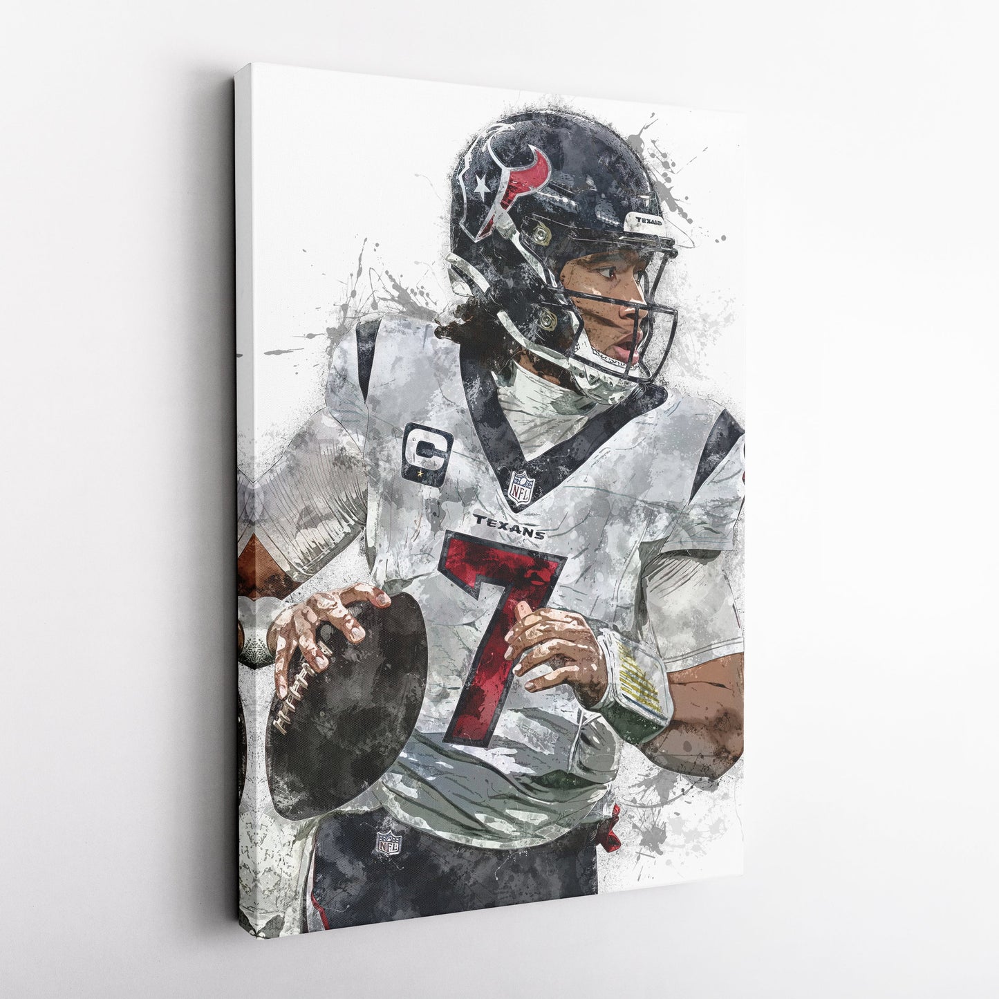C.J. Stroud Canvas Art – Houston Texans Wall Decor