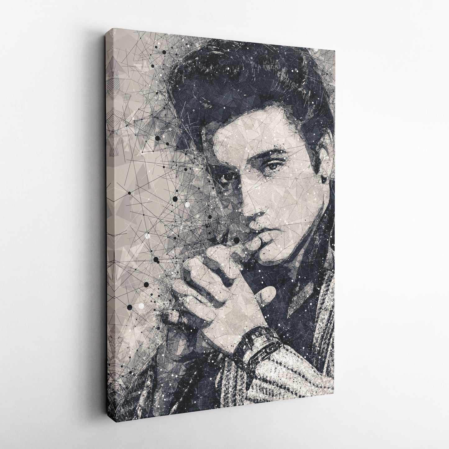 Elvis Presley Canvas – Geometric Music Wall Art Gift for Rock & Roll Fans