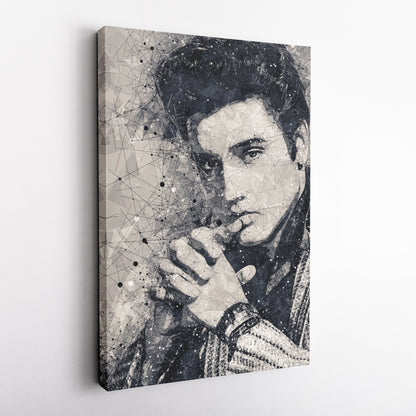 Elvis Presley Canvas – Geometric Music Wall Art Gift for Rock & Roll Fans