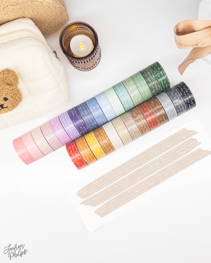 Oatmeal French Text 15mm washi