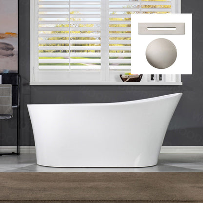 WOODBRIDGE 67" Acrylic Freestanding Bathtub Contemporary Soaking Tub