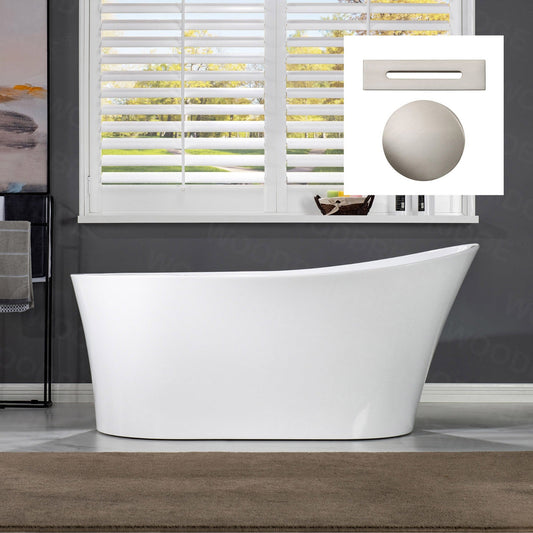 WOODBRIDGE 67" Acrylic Freestanding Bathtub Contemporary Soaking Tub