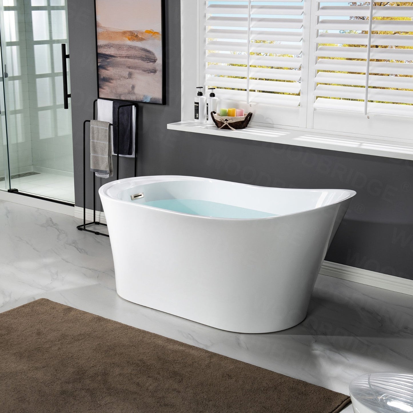 WOODBRIDGE 67" Acrylic Freestanding Bathtub Contemporary Soaking Tub