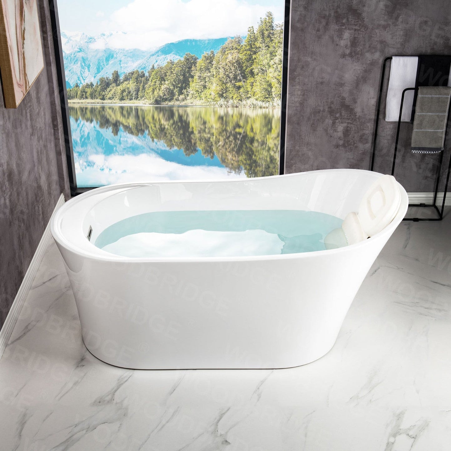 WOODBRIDGE 67" Acrylic Freestanding Bathtub Contemporary Soaking Tub