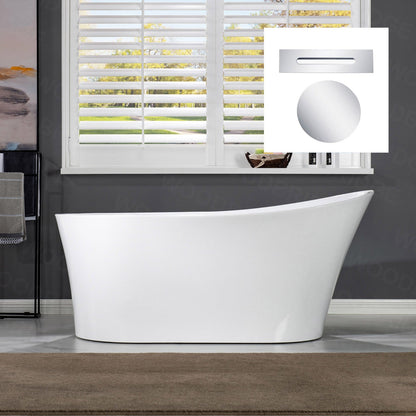 WOODBRIDGE 67" Acrylic Freestanding Bathtub Contemporary Soaking Tub