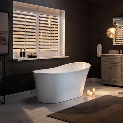 WOODBRIDGE 67" Acrylic Freestanding Bathtub Contemporary Soaking Tub