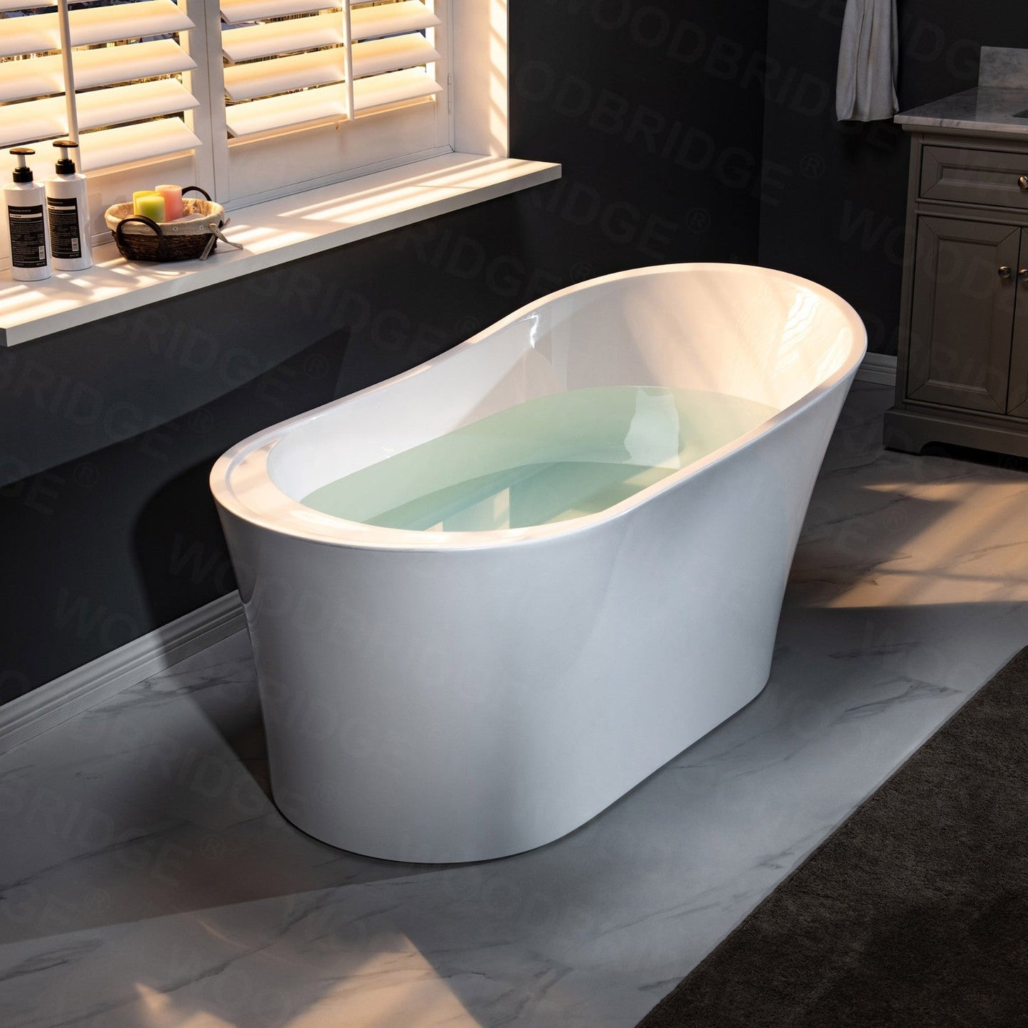 WOODBRIDGE 67" Acrylic Freestanding Bathtub Contemporary Soaking Tub