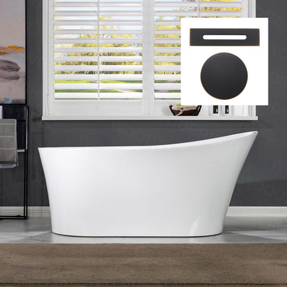 WOODBRIDGE 67" Acrylic Freestanding Bathtub Contemporary Soaking Tub