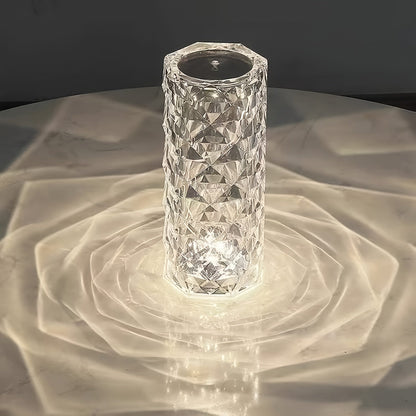 Crystal Diamond Desk Lamp TouchControlled LED Light with USB Charger