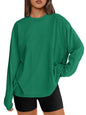 Big & Tall Clothing - Women's Oversized Long Sleeve T-Shirt Basic Crewneck Tee Fall Casual Top
