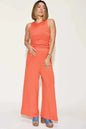 Ribbed Tank and Pants Set with Wide Leg Style