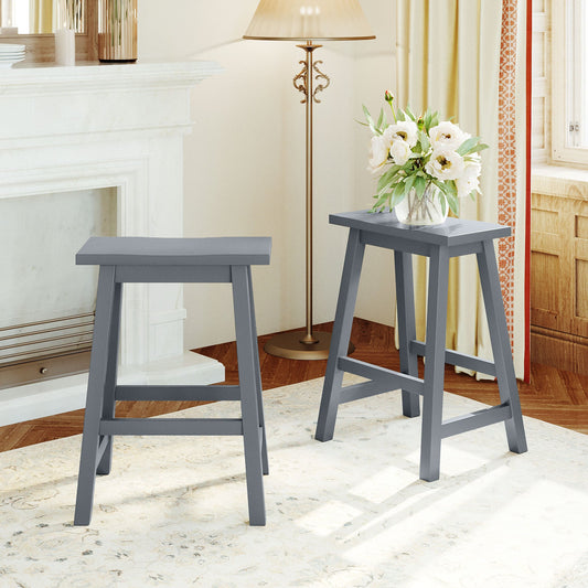 Farmhouse Rustic 2-piece Counter Height Wood Kitchen Dining Stools | Home Decor | Kitchen + Metal