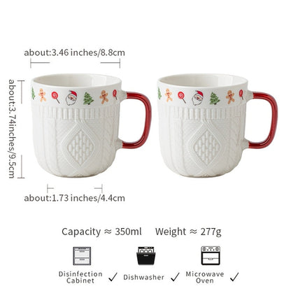 Elegant Ceramic Christmas Mugs  Perfect Gift for Her