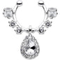 Clear Gem Silhouette Dangle Clip On Septum