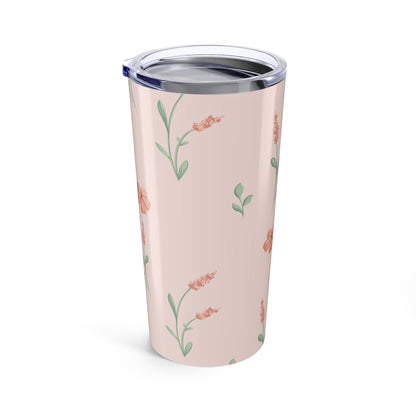 Customizable: Floral Tumbler 20oz, Coffee Travel Mug, Gift for Garden Lovers, Insulated Drinkware, Birthday Present, Spring Vibes