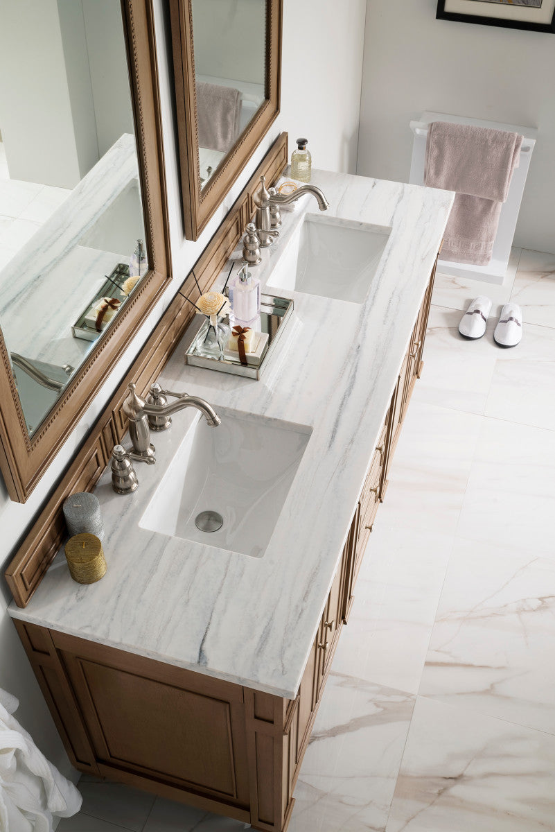 Bristol 72" Double Vanity Cabinet, Bright White