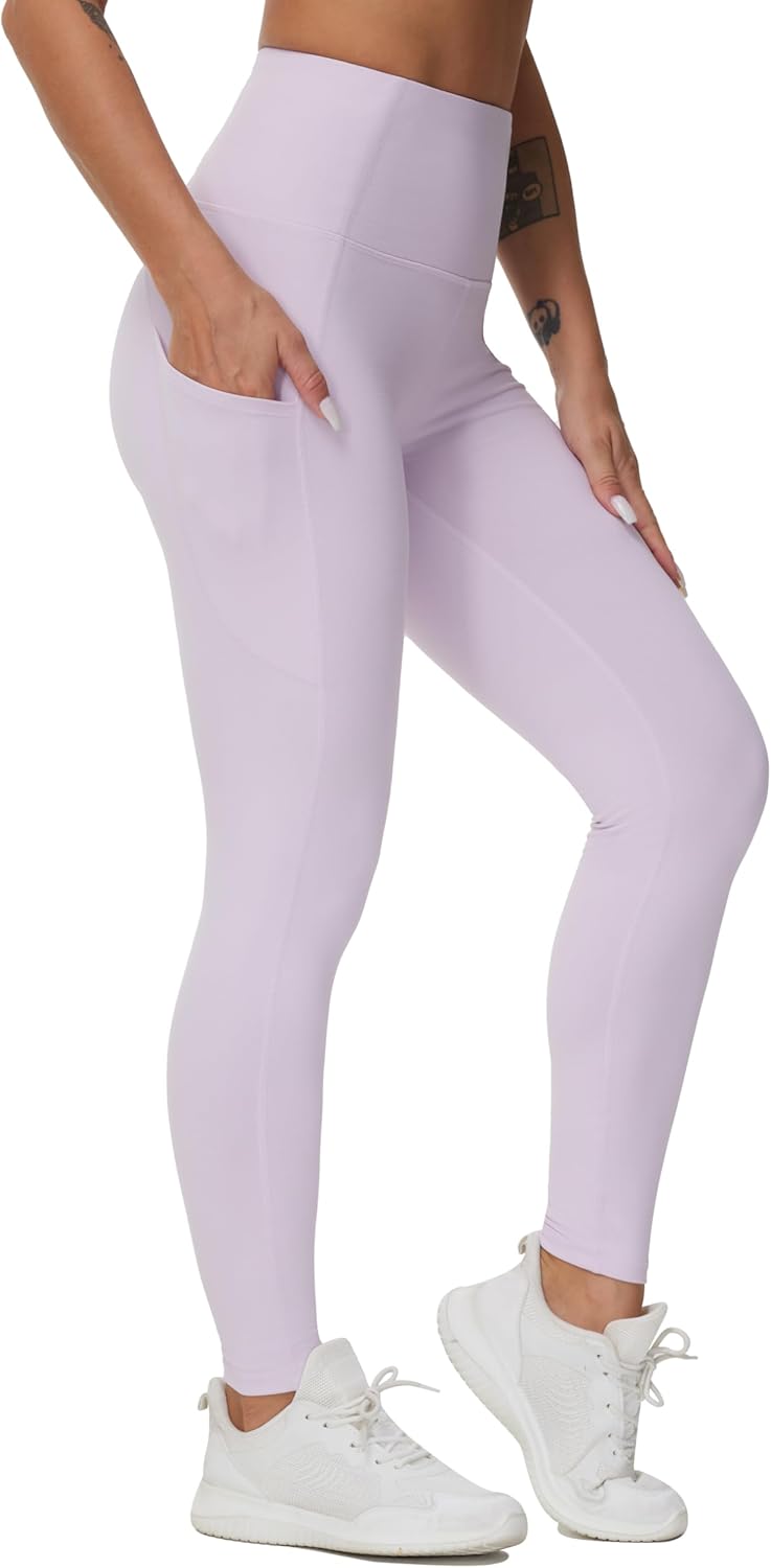Women's High Waisted Yoga Leggings with Pockets - Thick Tummy Control Workout Pants