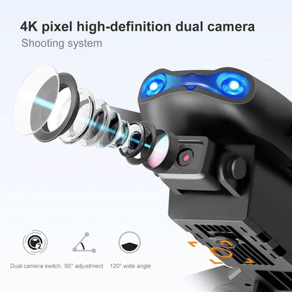 Drone HD Dual Camera, WiFi FPV Foldable RC Quadcopter