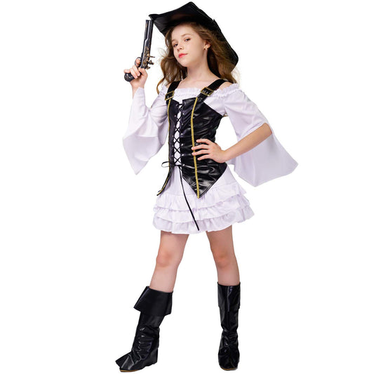 Halloween Costumes For Girls 10-12 - Girls Pirate Costume for Halloween - Kids Cosplay Outfit - Complete Pirate Dress Up Set