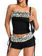 Valentine Leopard Costume - Strapless Crop Top and Low Rise Shorts - Club Going Out Outfit