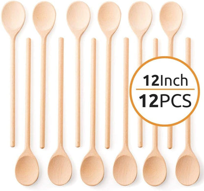 12 inch 12 pcs wooden spoons
