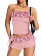 Valentine Leopard Costume - Strapless Crop Top and Low Rise Shorts - Club Going Out Outfit