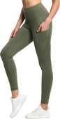 Women's High Waisted Yoga Leggings with Pockets - Thick Tummy Control Workout Pants