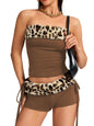 Valentine Leopard Costume - Strapless Crop Top and Low Rise Shorts - Club Going Out Outfit