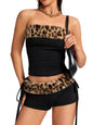 Valentine Leopard Costume - Strapless Crop Top and Low Rise Shorts - Club Going Out Outfit